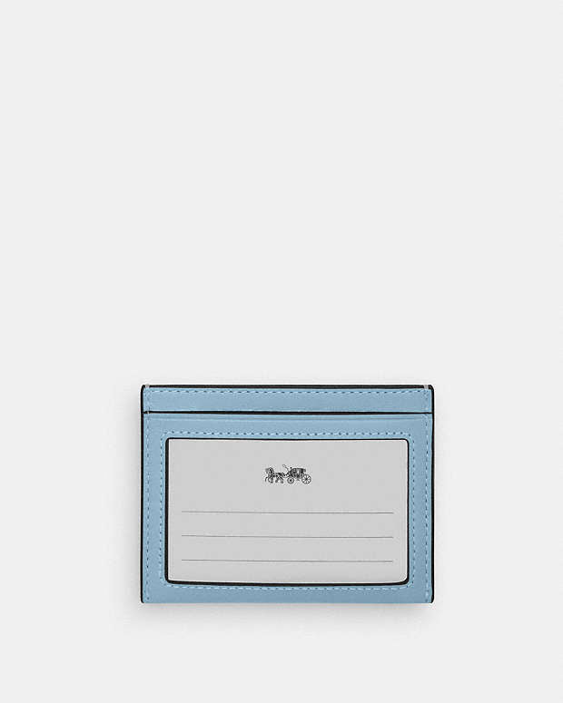 Slim Id Card Case Glazed Leather-Im-Powder Blue Glazed Leather-Im-Powder Blue