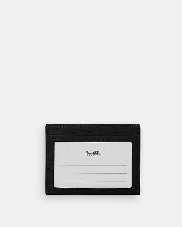 Slim Id Card Case Glazed Leather-Silver-Black Glazed Leather-Silver-Black