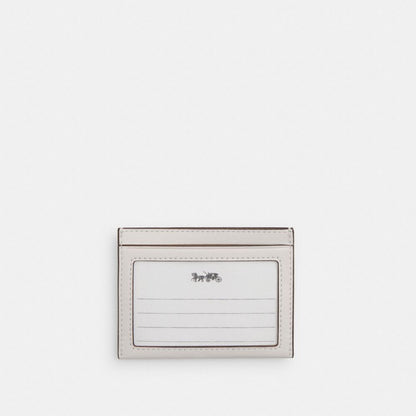 Coach Slim Id Card Case Silver Chalk