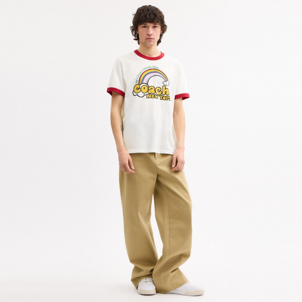 Coach Rainbow Ringer T Shirt White