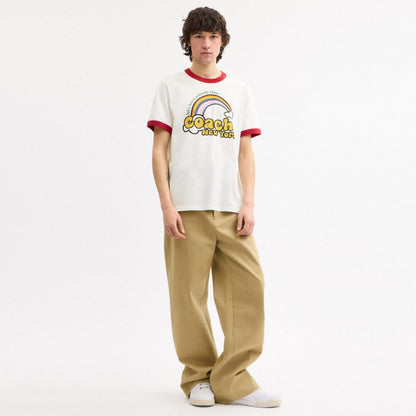 Coach Rainbow Ringer T Shirt White