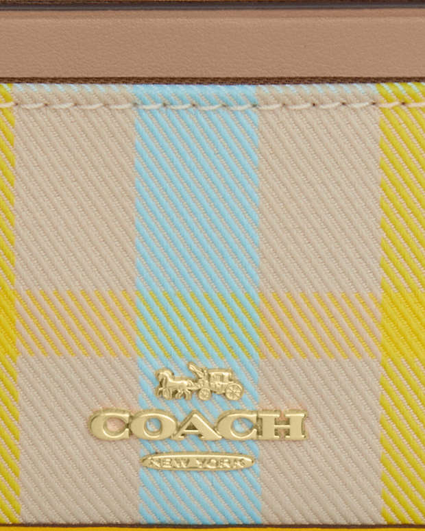 Mini Skinny Id Case With Plaid Print Im-Bright Maize Multi Im-Bright Maize Multi