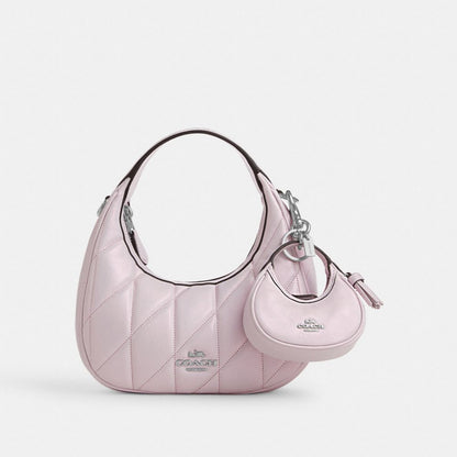 Mini Carmen Bag Charm Pearlized Leather-Silver-Pink Pearlized Leather-Silver-Pink