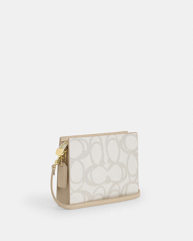 Slim Crossbody Bag In Sketch Signature Canvas Signature Canvas-Gold-Ivory Signature Canvas-Gold-Ivory