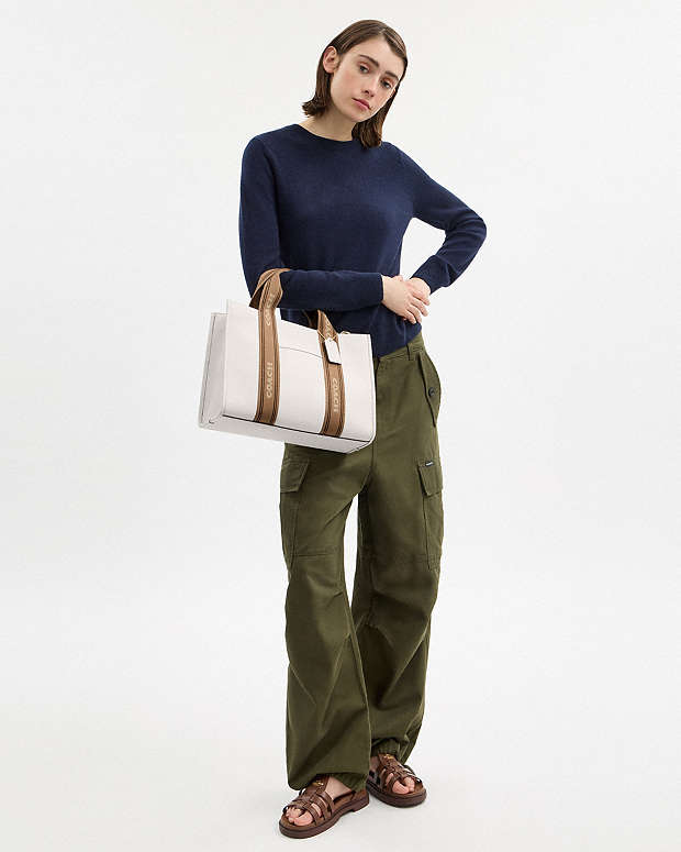 Smith Tote Bag Pebbled Leather-Gold-Chalk Multi Pebbled Leather-Gold-Chalk Multi