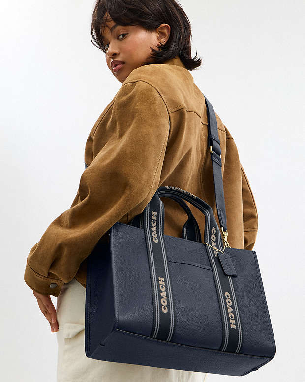 Smith Tote Bag Pebbled Leather-Gold-Denim Multi Pebbled Leather-Gold-Denim Multi