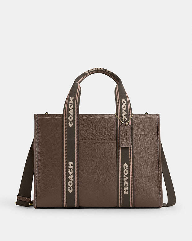 Smith Tote Bag Pebbled Leather-Gold-Dark Stone Pebbled Leather-Gold-Dark Stone