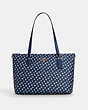 Gallery Tote Bag With Floral Print Gold-Deep Blue Multi Gold-Deep Blue Multi