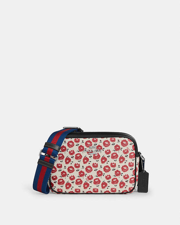 Jamie Camera Bag With Floral Print Silver-Chalk-Black Multi Silver-Chalk-Black Multi