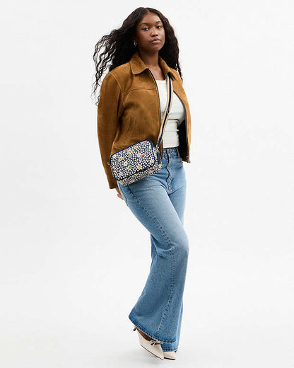 Jamie Camera Bag With Floral Print Gold-Deep Blue Multi Gold-Deep Blue Multi