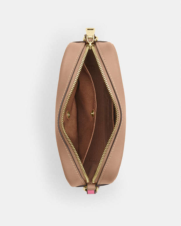 Mini Jamie Camera Bag With Plaid Print Gold-Pink Multi Gold-Pink Multi