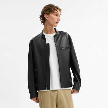 Coach Leather Racer Jacket Black
