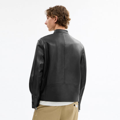 Coach Leather Racer Jacket Black