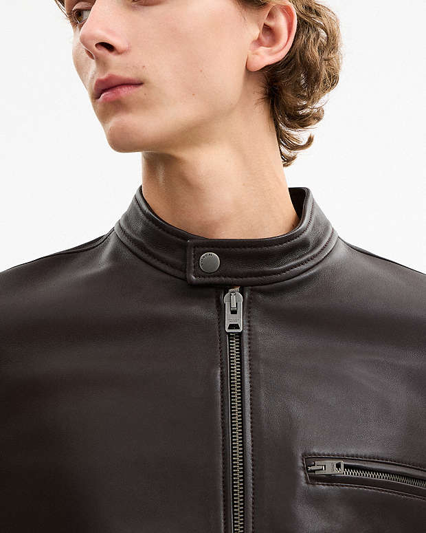 Leather Racer Jacket Burnt Espresso Burnt Espresso