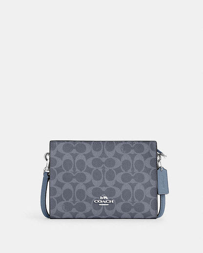 Slim Crossbody Bag In Signature Canvas Signature Canvas-Silver-Chambray Signature Canvas-Silver-Chambray
