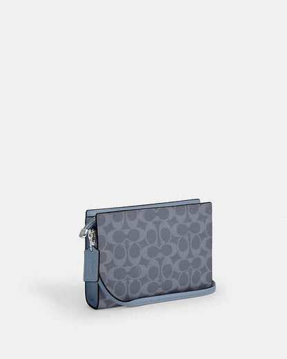 Slim Crossbody Bag In Signature Canvas Signature Canvas-Silver-Chambray Signature Canvas-Silver-Chambray