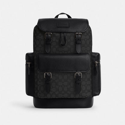 Coach Sprint Backpack In Signature Jacquard Black Copper Black
