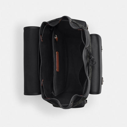 Coach Sprint Backpack In Signature Jacquard Black Copper Black