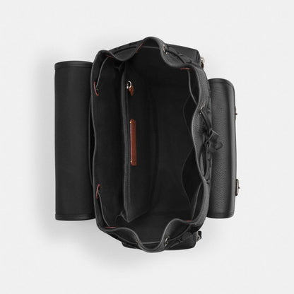 Coach Sprint Backpack In Signature Jacquard Silver Charcoal Black