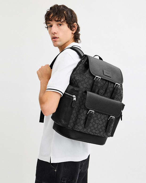Sprint Backpack In Signature Jacquard Signature Jacquard-Silver-Charcoal-Black Signature Jacquard-Silver-Charcoal-Black