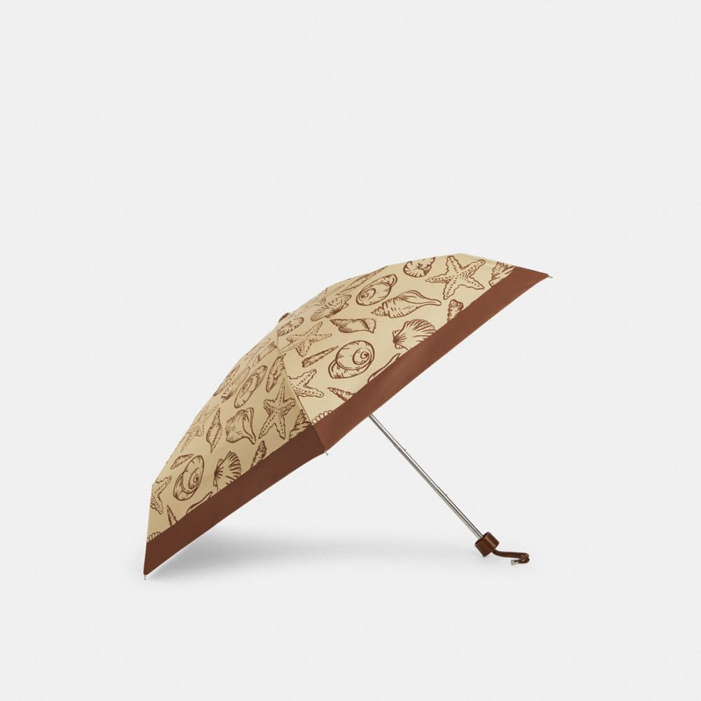 Uv Protection Mini Umbrella With Shell Print Sv-Dark Natural Black Sv-Dark Natural Black