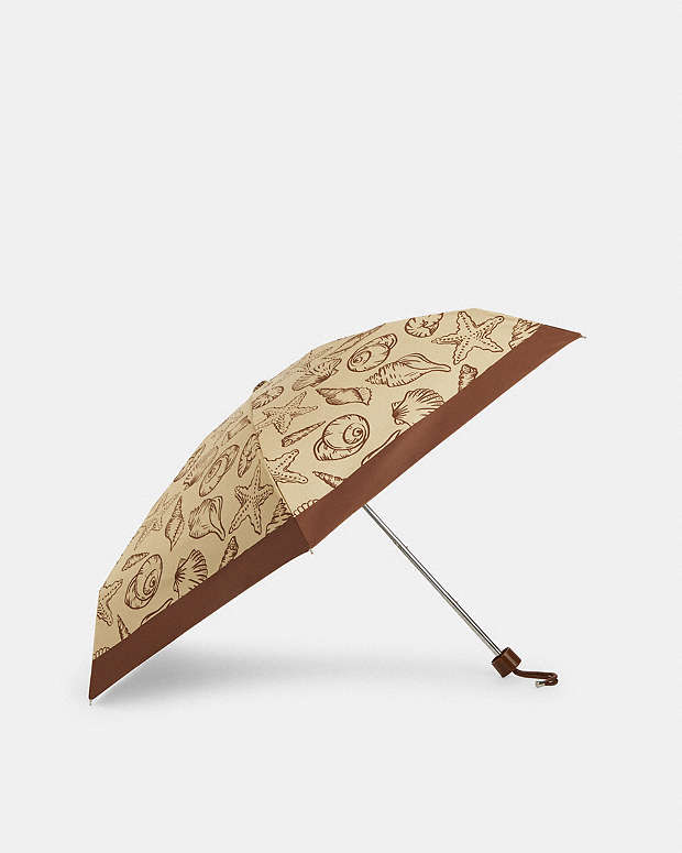 Uv Protection Mini Umbrella With Shell Print Sv-Dark Natural Black Sv-Dark Natural Black