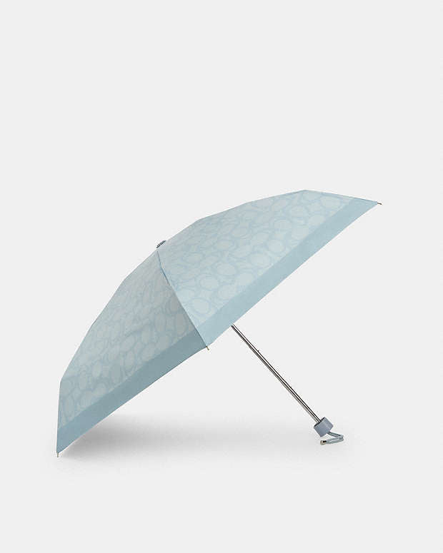 Uv Protection Mini Umbrella In Sketch Signature Print Signature Canvas-Silver-Ice Blue Signature Canvas-Silver-Ice Blue