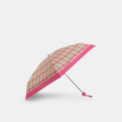 Uv Protection Mini Umbrella With Plaid Print Silver-Pink Multi Silver-Pink Multi