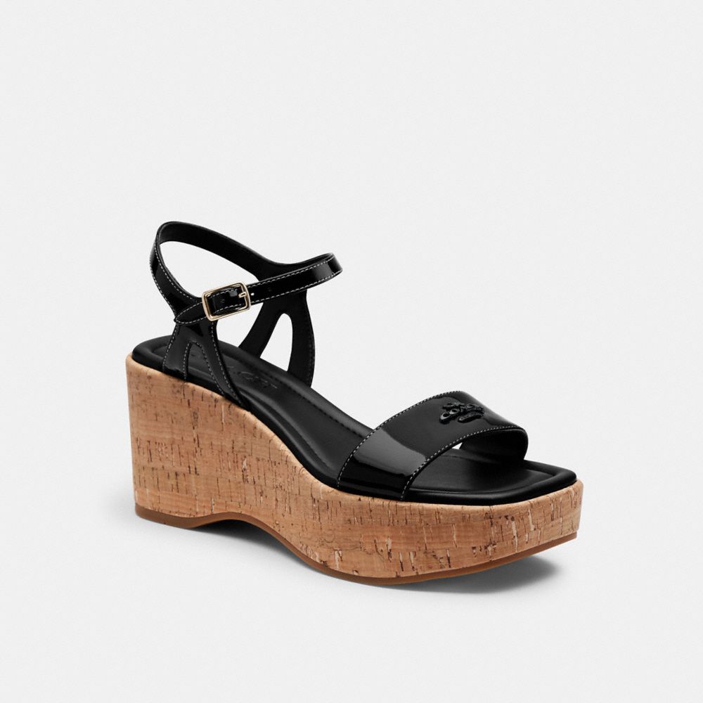 Coach Hale Cork Sandal Black
