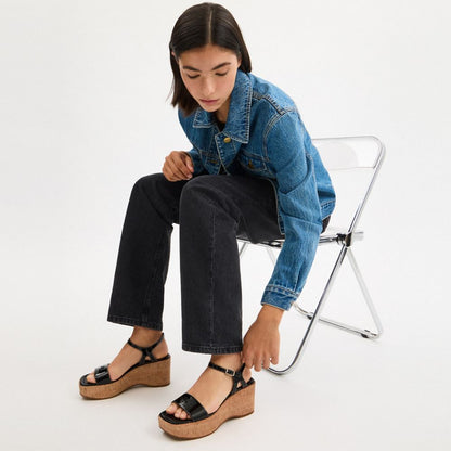 Coach Hale Cork Sandal Black