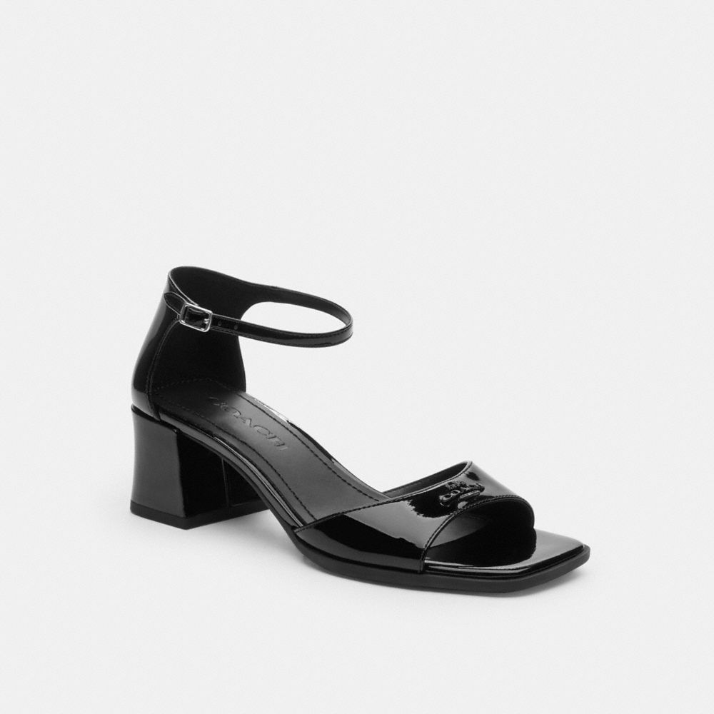 Coach Block Heel Sandal Black