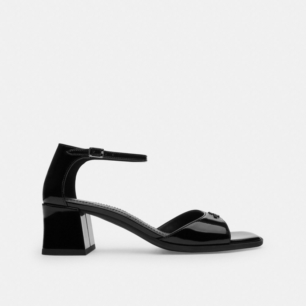 Coach Block Heel Sandal Black