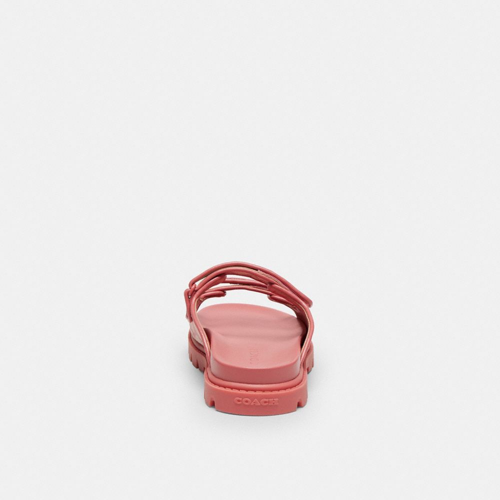 Coach Two Band Sport Slide In Signature Jacquard True Pink