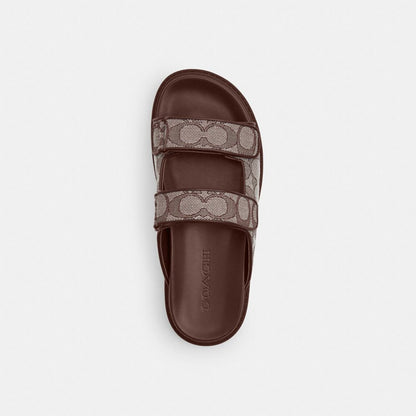 Coach Two Band Sport Slide In Signature Jacquard Oak Maple