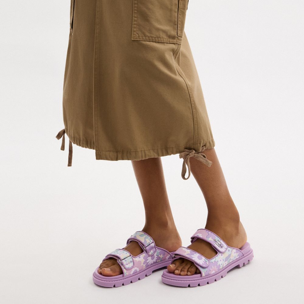 Coach Two Band Sport Slide With Floral Print Lily