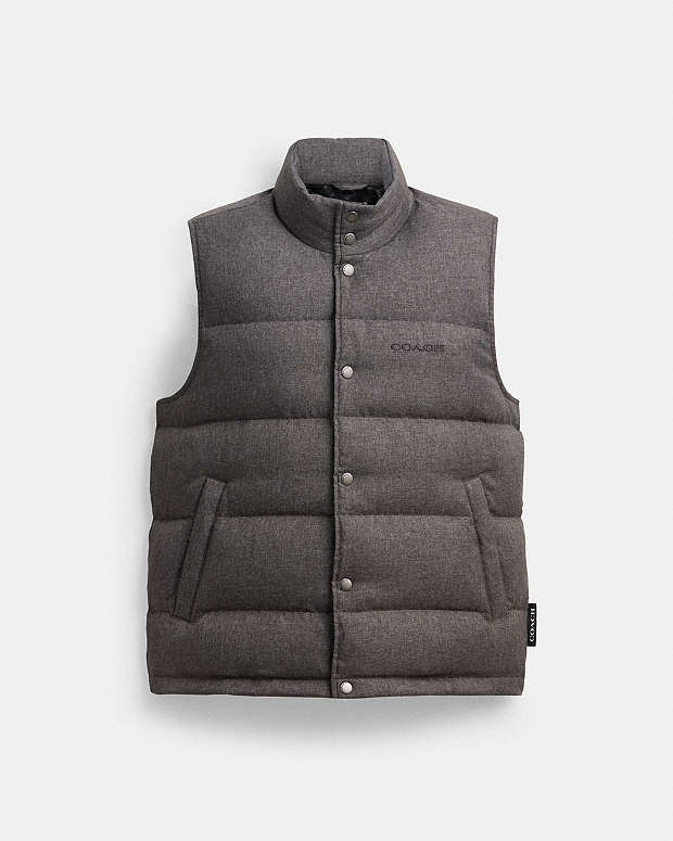Solid Down Vest Dark Heather Grey Dark Heather Grey