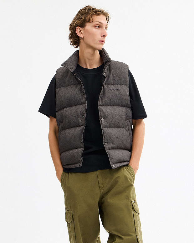 Solid Down Vest Dark Heather Grey Dark Heather Grey