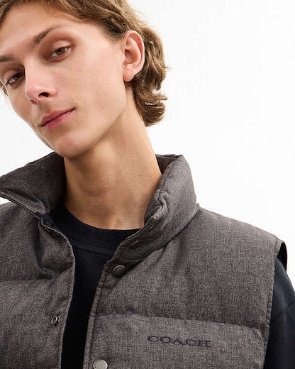 Solid Down Vest Dark Heather Grey Dark Heather Grey