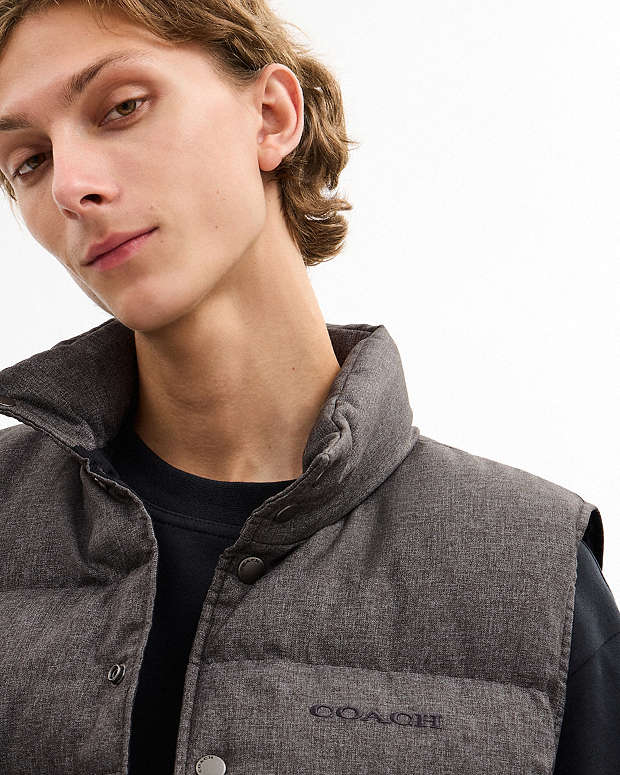 Solid Down Vest Dark Heather Grey Dark Heather Grey