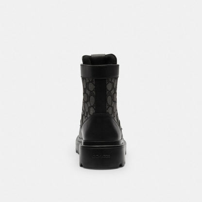 Coach Combat Boot With Signature Jacquard Charcoal