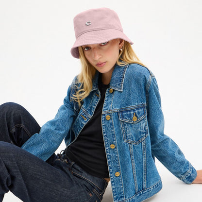 Coach Quilted Denim Bucket Hat Pink