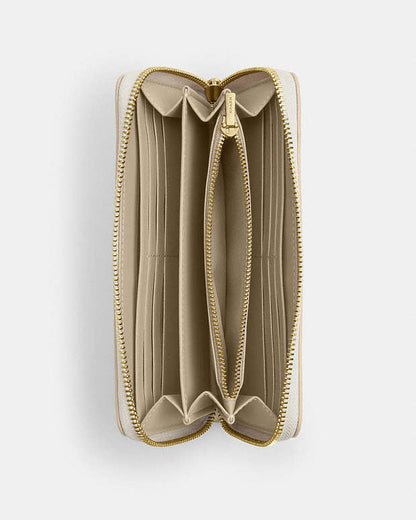 Long Zip Around Wallet In Sketch Signature Canvas Signature Canvas-Gold-Ivory Signature Canvas-Gold-Ivory