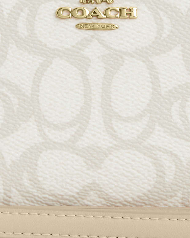 Long Zip Around Wallet In Sketch Signature Canvas Signature Canvas-Gold-Ivory Signature Canvas-Gold-Ivory