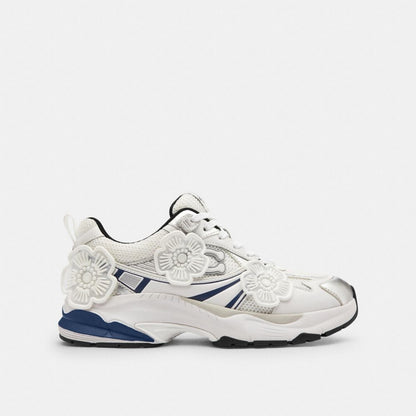 Coach Mesh Sneaker With Tea Rose Deep Blue Multi