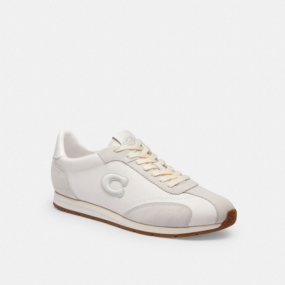 Men's Coach Flat Sneaker Optic White Grey