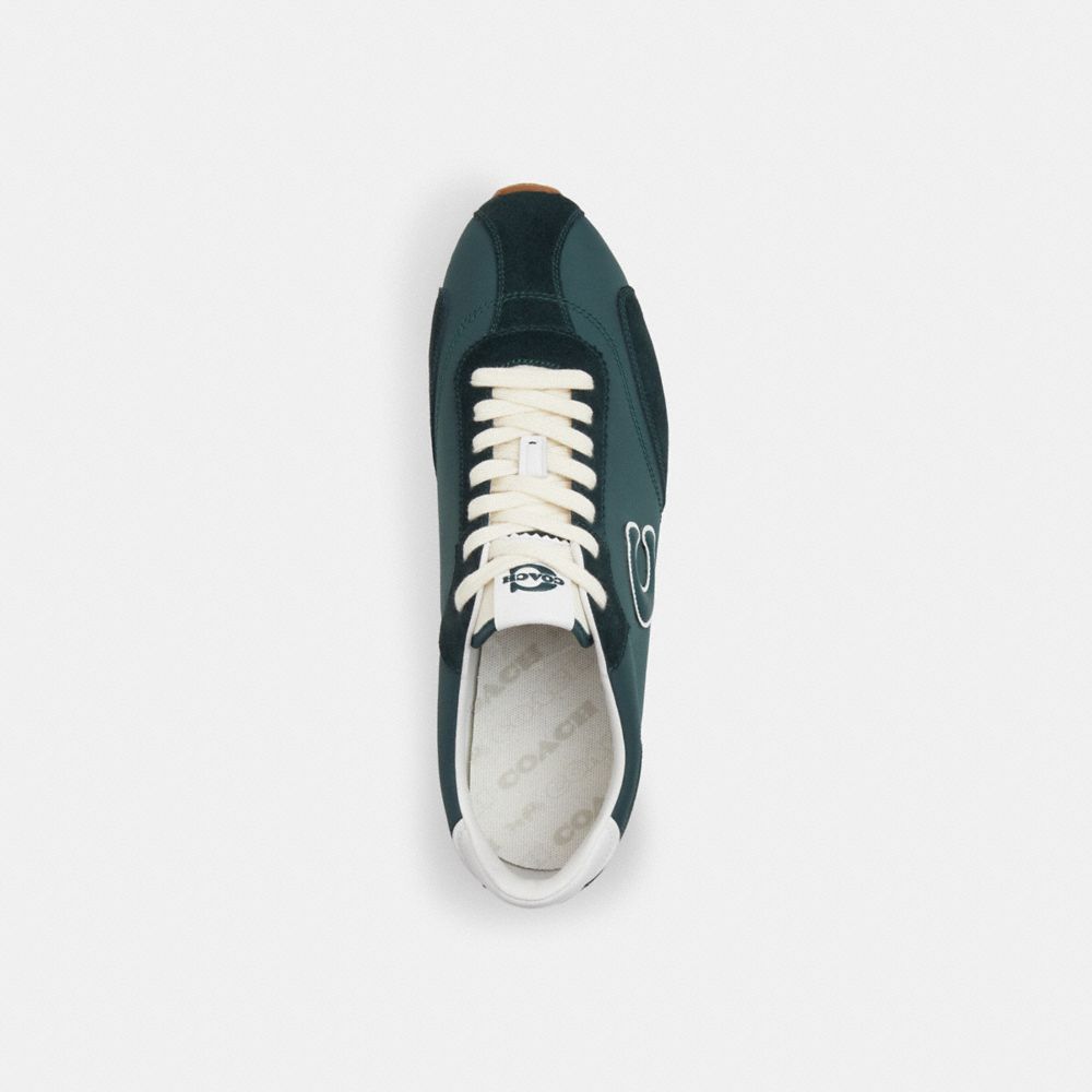 Men's Coach Flat Sneaker Teal Optic White