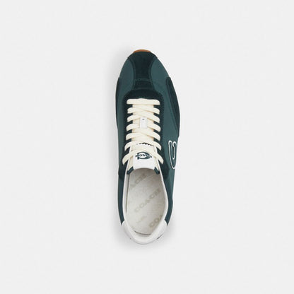 Men's Coach Flat Sneaker Teal Optic White