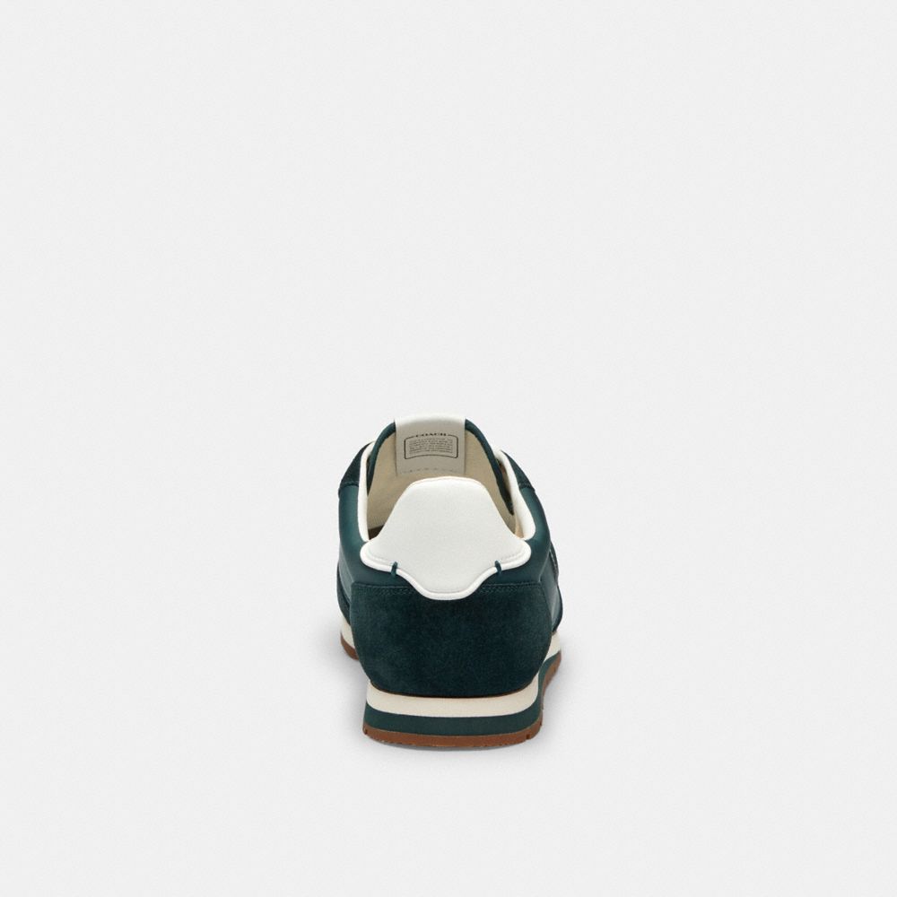 Men's Coach Flat Sneaker Teal Optic White