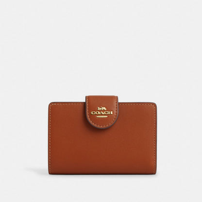 Coach Medium Corner Zip Wallet Gold Tan