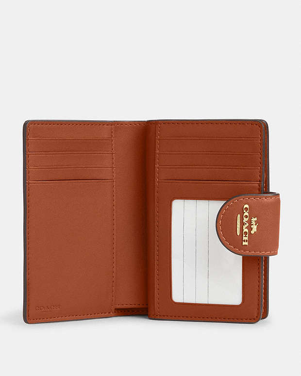 Medium Corner Zip Wallet Smooth Leather-Gold-Tan Smooth Leather-Gold-Tan